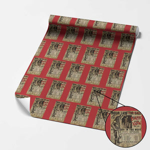 Native American Wrapping Paper Roll Indian Land For Back Now TS10 Red Print Your Wear