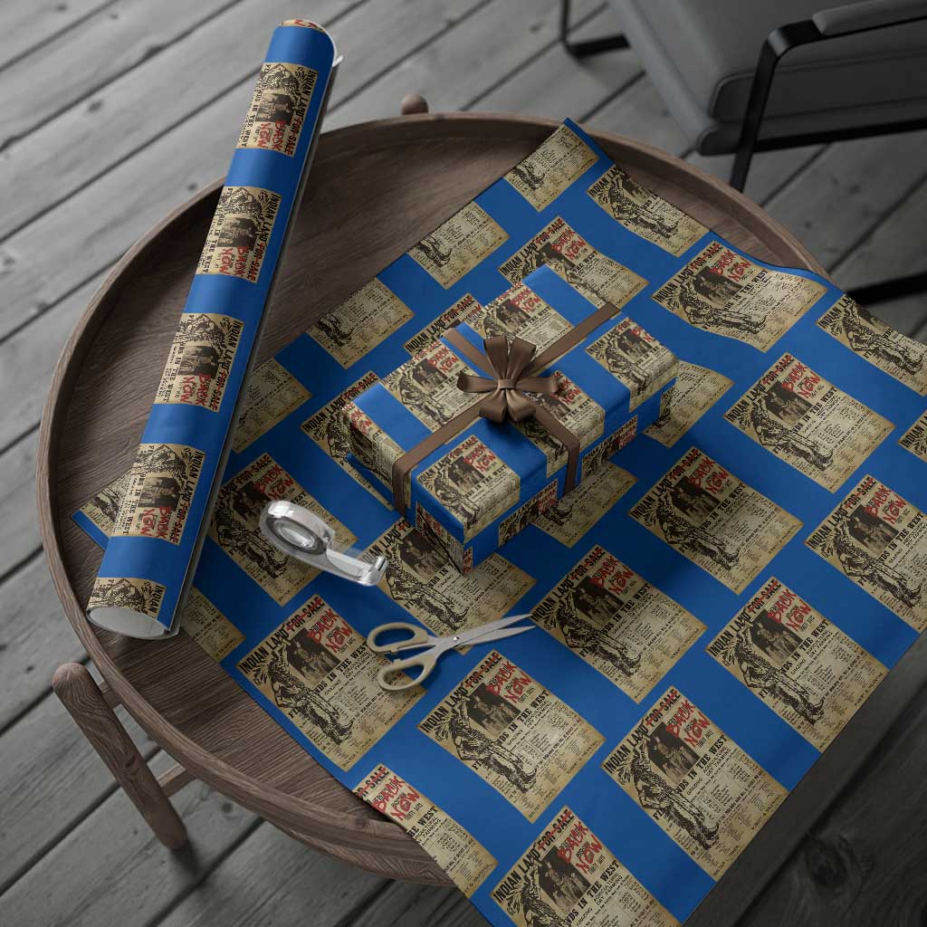 Native American Wrapping Paper Roll Indian Land For Back Now TS10 Blue Print Your Wear
