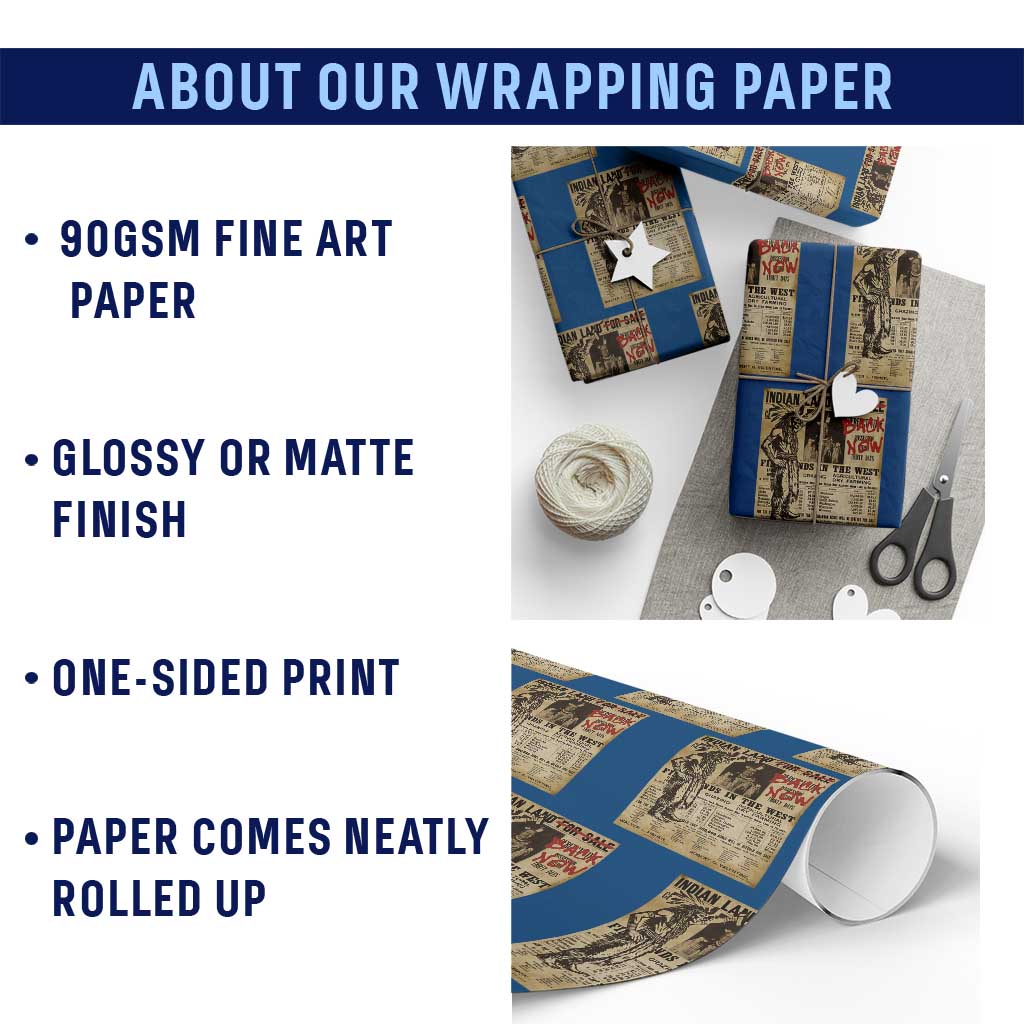 Native American Wrapping Paper Roll Indian Land For Back Now TS10 Print Your Wear