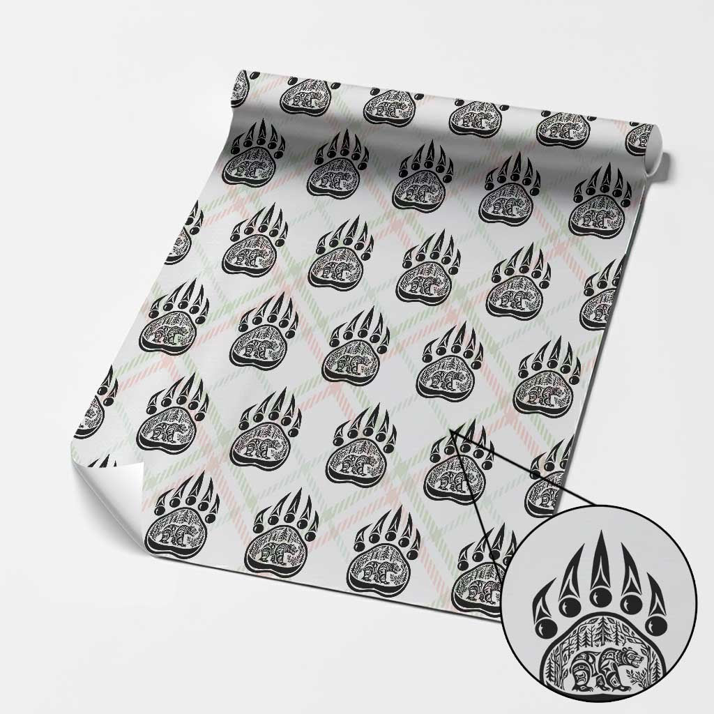 Native Inspired Alaska Grizzly Bear Wrapping Paper Roll Pacific Northwest Pride TS12 Christmas Plaid Print Your Wear