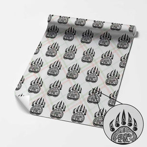 Native Inspired Alaska Grizzly Bear Wrapping Paper Roll Pacific Northwest Pride TS12 Christmas Plaid Print Your Wear