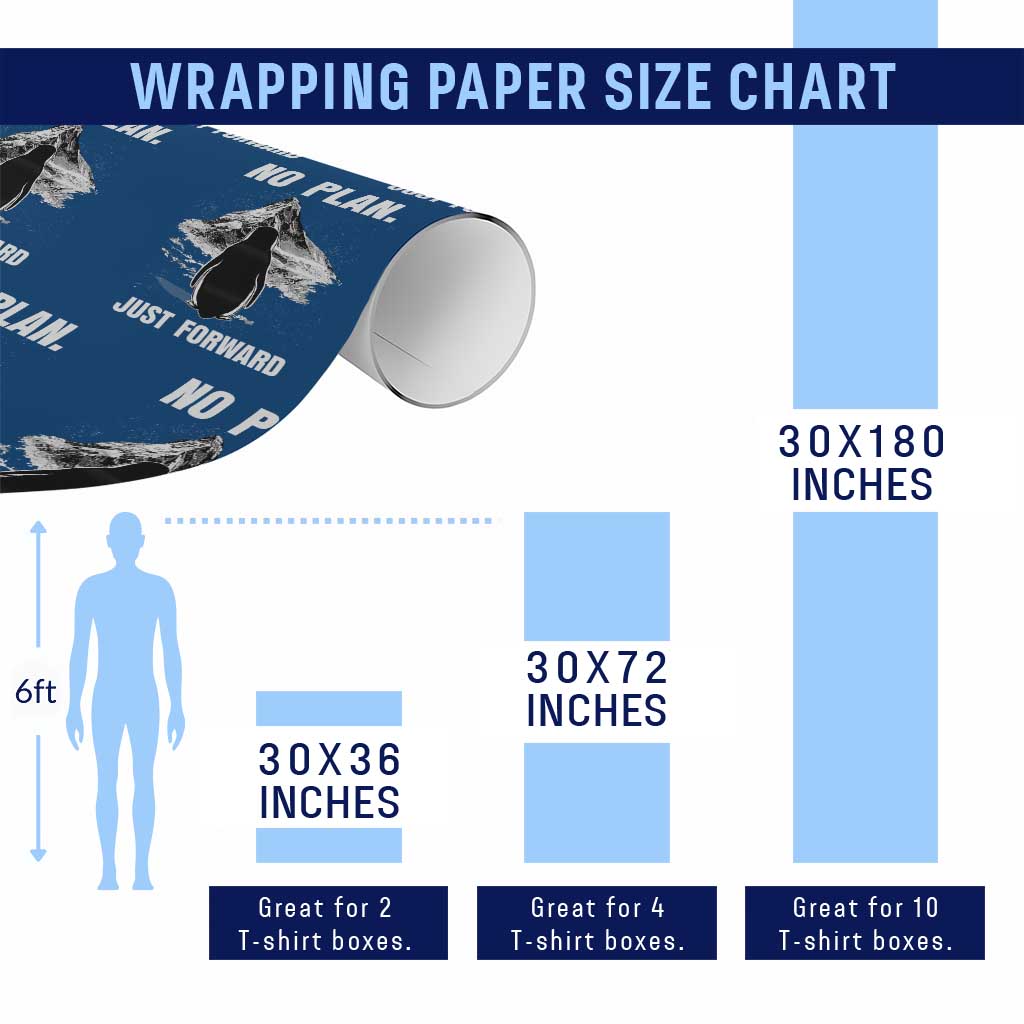 Nihilist Penguin Hiking Meme Wrapping Paper Roll No Plan Just Forward TS14 Print Your Wear