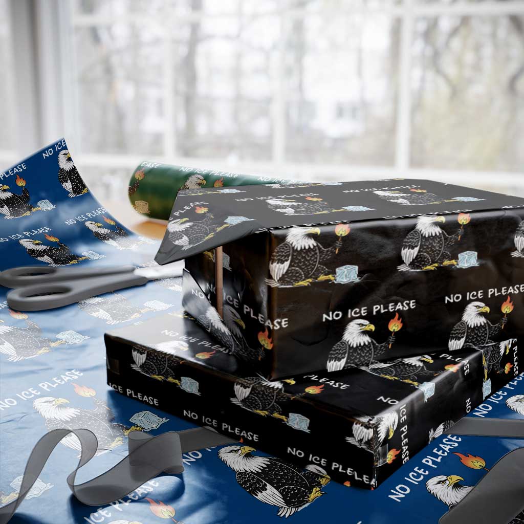 No Ice Please Wrapping Paper Roll Funny American Eagle Social Justice Gift TS12 Black Print Your Wear