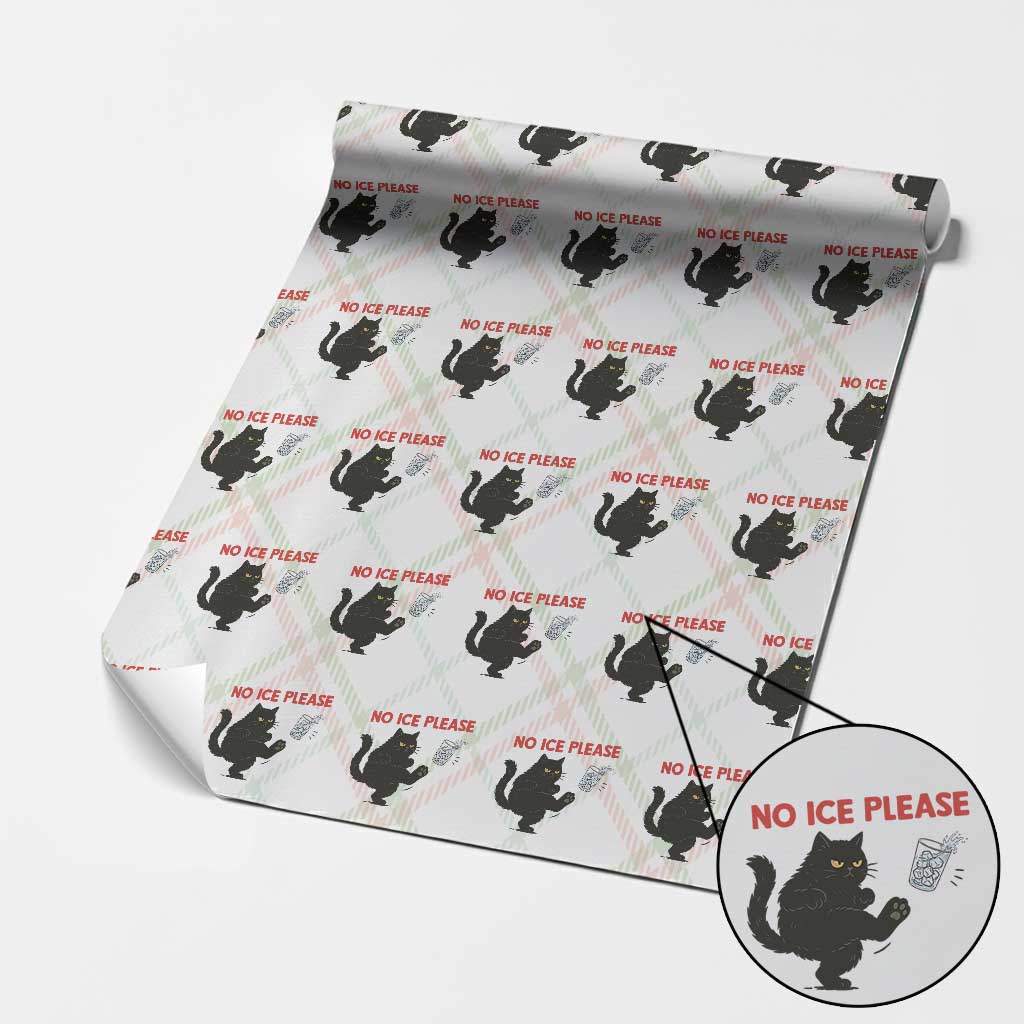 No Ice Please Wrapping Paper Roll Funny Black Cat Abolish ICE Meme Protest TS14 Christmas Plaid Print Your Wear