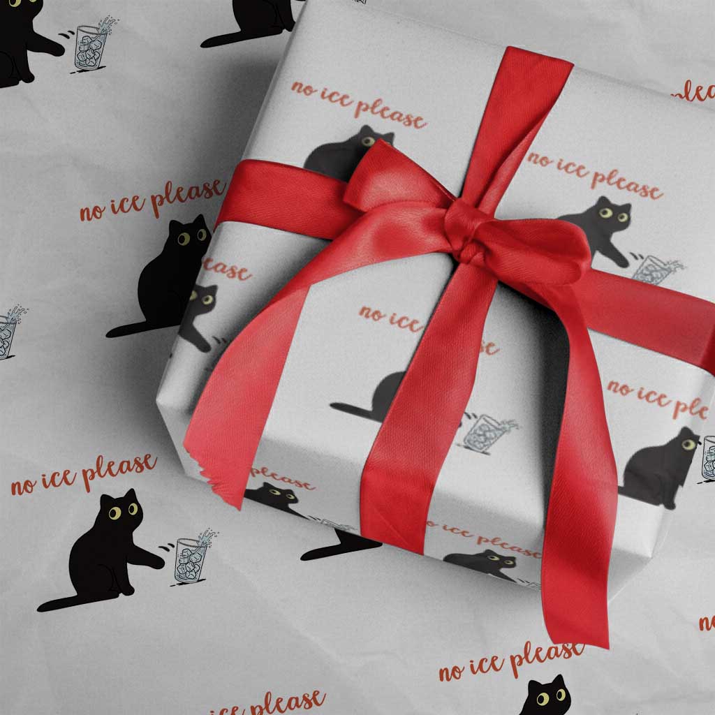 No Ice Please Wrapping Paper Roll Funny Cat Abolish ICE Meme Protest TS14 White Print Your Wear