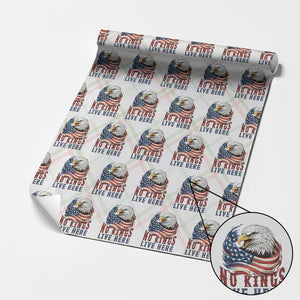 No Kings Live Here Wrapping Paper Roll Patriotic American Eagle TS12 Christmas Plaid Print Your Wear