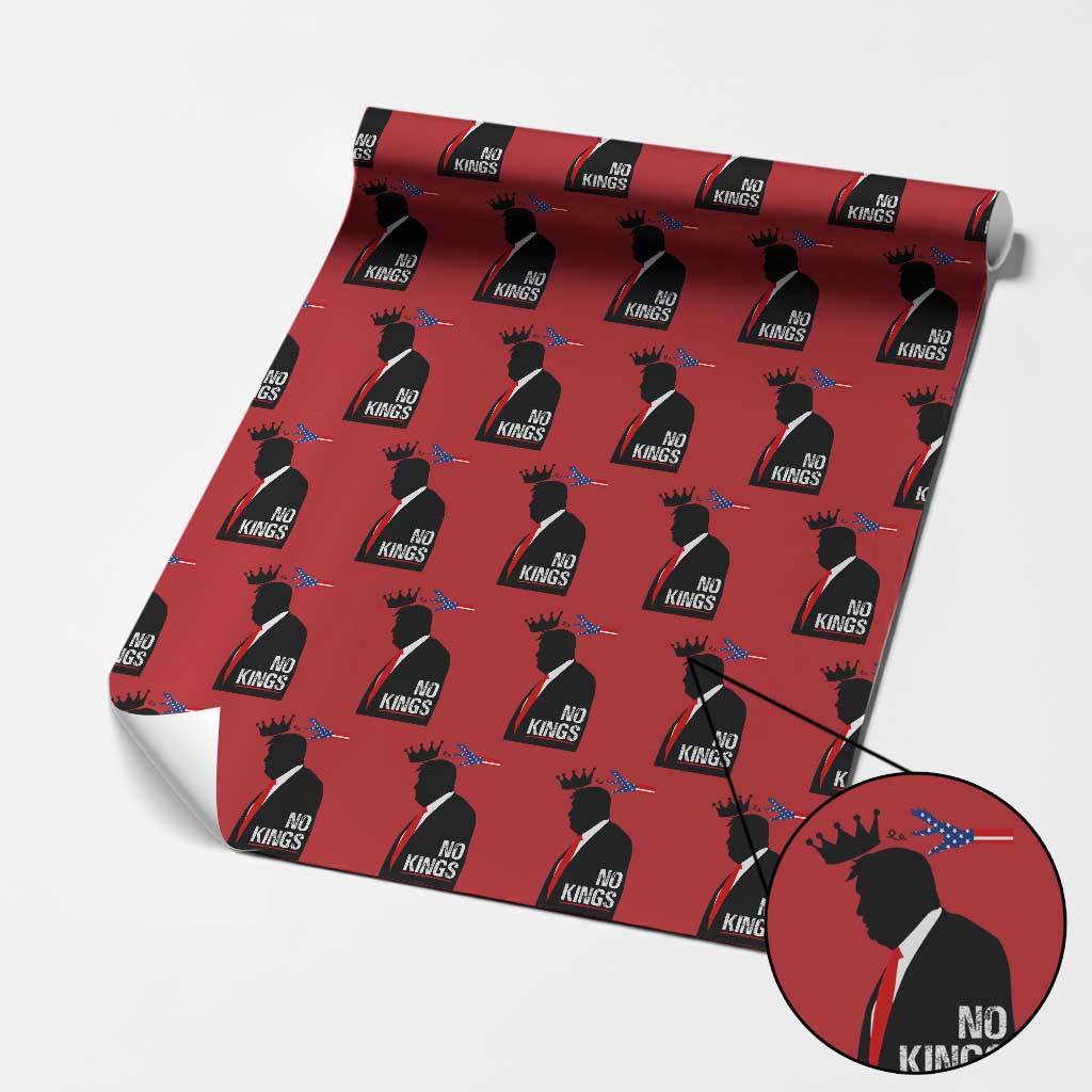 No Kings Wrapping Paper Roll Funny Resist Meme TS10 Red Print Your Wear