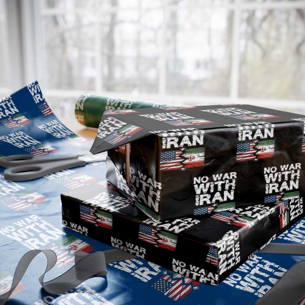 No War With Iran Wrapping Paper Roll Support Iranian People Peace TS12 Black Print Your Wear