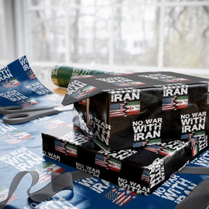 No War With Iran Wrapping Paper Roll Support Iranian People Peace TS12 Black Print Your Wear