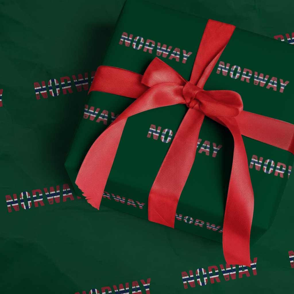 Norge Norway Norwegian Flag Wrapping Paper Roll TS14 Green Print Your Wear