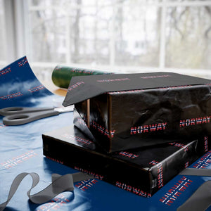 Norge Norway Norwegian Flag Wrapping Paper Roll TS14 Black Print Your Wear