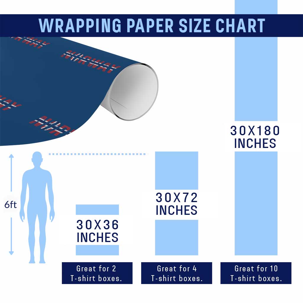Norge Norway Norwegian Flag Wrapping Paper Roll TS14 Print Your Wear