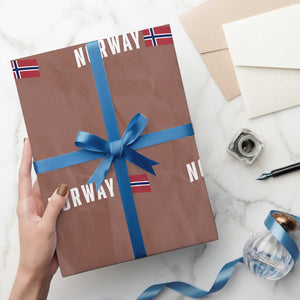 Norwegian Pride Flag Norway Great Gift Wrapping Paper Roll TS14 Mocha Print Your Wear