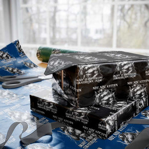 Not Now Kitten Daddy Increasing Shareholder Value Wrapping Paper Roll Funny Alpha Wolf Meme TS14 Black Print Your Wear