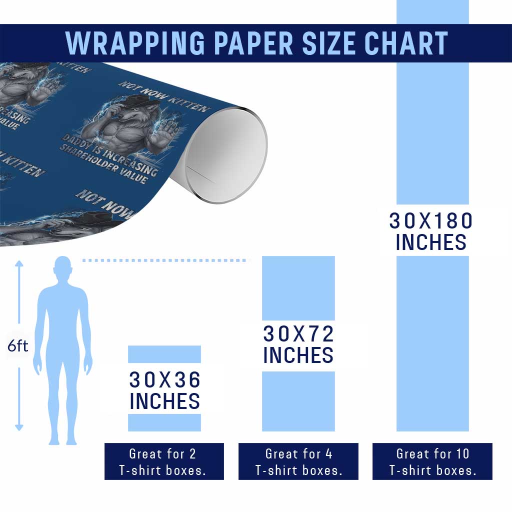Not Now Kitten Daddy Increasing Shareholder Value Wrapping Paper Roll Funny Wolf Meme TS14 Print Your Wear