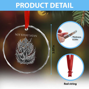 Not Today Satan Crystal Glass Ornament Saint Michael Fights Evil TS12 Print Your Wear