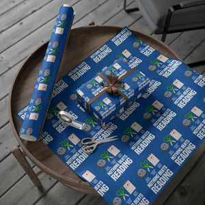 Nothing Beats Reading Wrapping Paper Roll Rock Paper Scissors Read Book Lovers TS02 Blue Print Your Wear