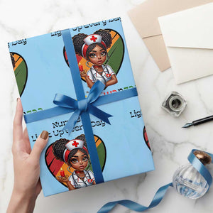 Nurses Light Up Everyday Wrapping Paper Roll Joyful Kwanzaa Celebration Gift TS12 Light Blue Print Your Wear
