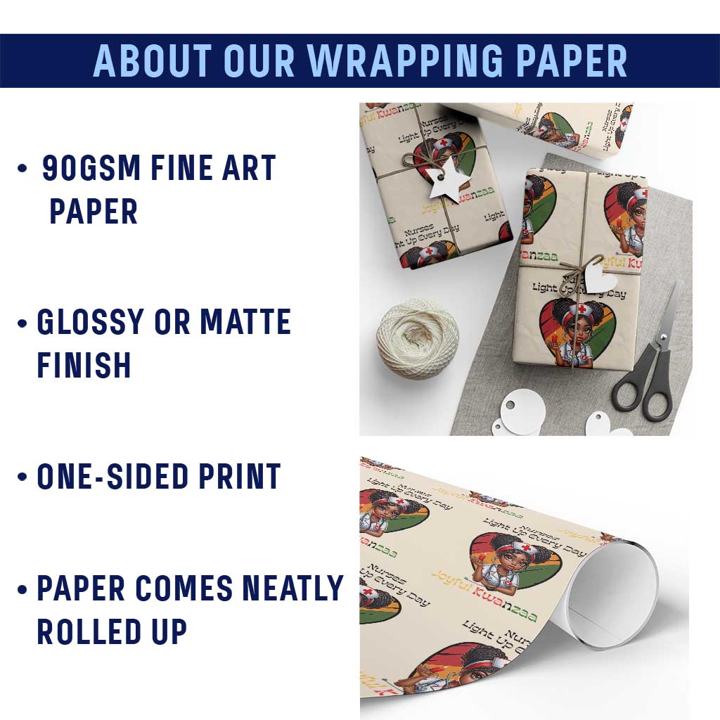 Nurses Light Up Everyday Wrapping Paper Roll Joyful Kwanzaa Celebration Gift TS12 Print Your Wear