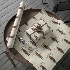 Nutcracker Christmas Wrapping Paper Roll What Is Cracking TS14 Beige Print Your Wear