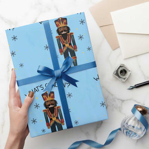 Nutcracker Christmas Wrapping Paper Roll What Is Cracking TS14 Light Blue Print Your Wear