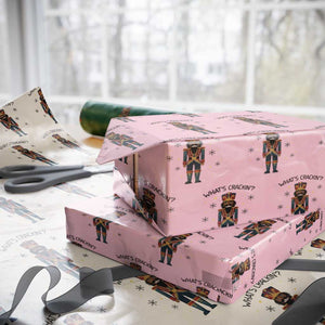 Nutcracker Christmas Wrapping Paper Roll What Is Cracking TS14 Light Pink Print Your Wear