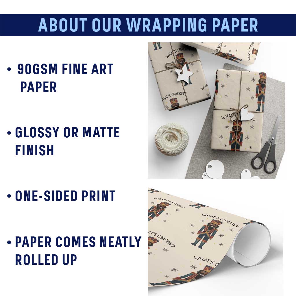 Nutcracker Christmas Wrapping Paper Roll What Is Cracking TS14 Print Your Wear