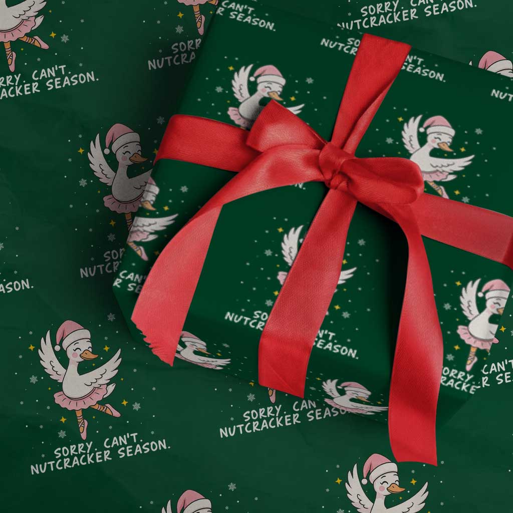 Nutcracker Goose Ballet Christmas Wrapping Paper Roll TS14 Green Print Your Wear