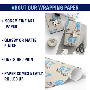 Ocean Water Wave Effect Printed Wrapping Paper Roll Six Seven Meme TS12 Print Your Wear