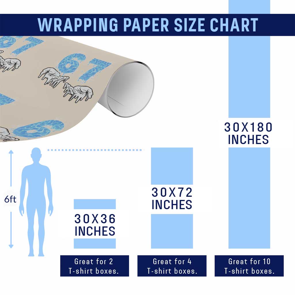 Ocean Water Wave Effect Printed Wrapping Paper Roll Six Seven Meme TS12 Print Your Wear
