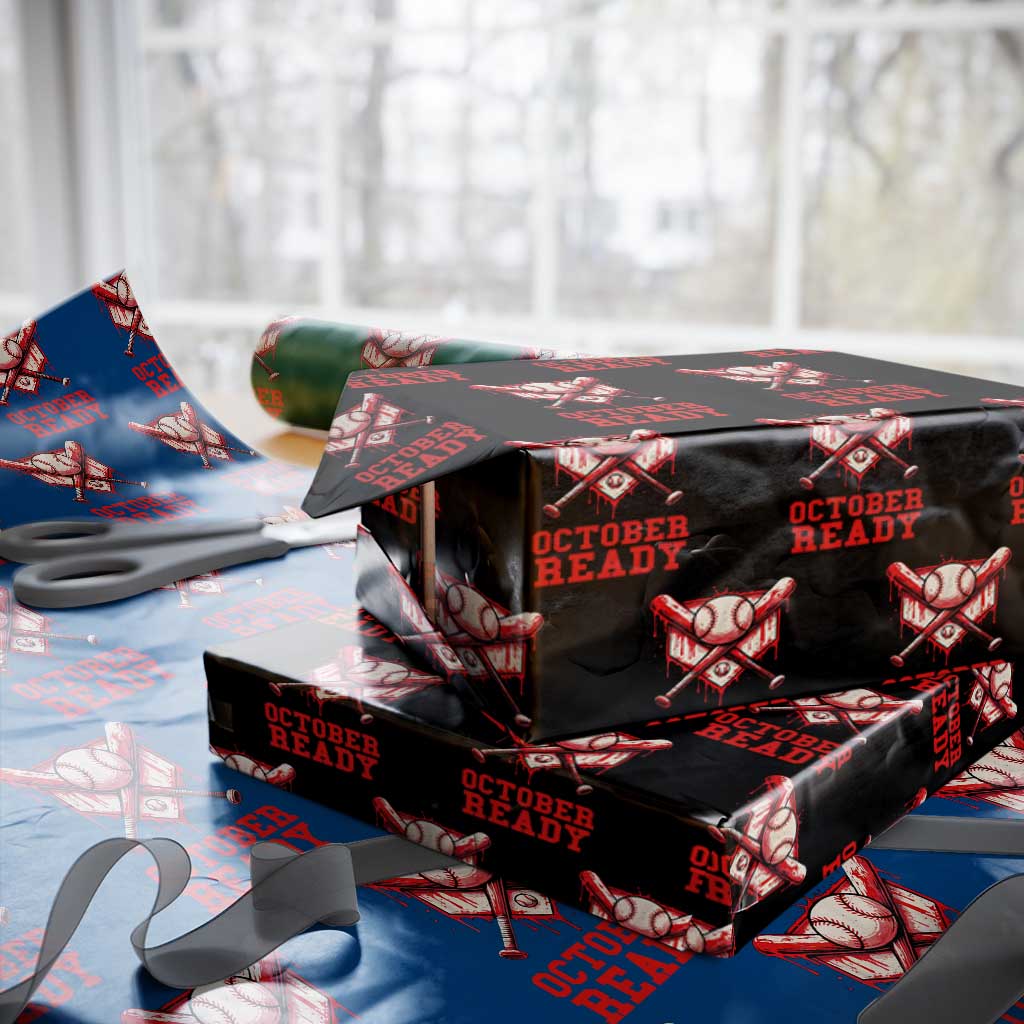 October Ready Wrapping Paper Roll Philadelphia Playoff Baseball Drip Graffiti TS10 Black Print Your Wear