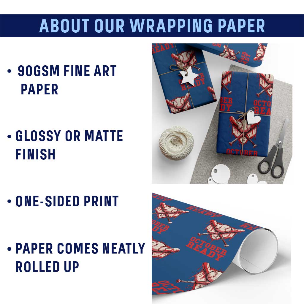 October Ready Wrapping Paper Roll Philadelphia Playoff Baseball Drip Graffiti TS10 Print Your Wear