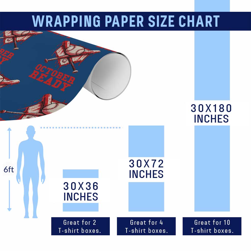 October Ready Wrapping Paper Roll Philadelphia Playoff Baseball Drip Graffiti TS10 Print Your Wear