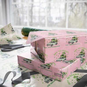Off To Start The Shenanigans Wrapping Paper Roll St Patricks Day Frog TS12 Light Pink Print Your Wear