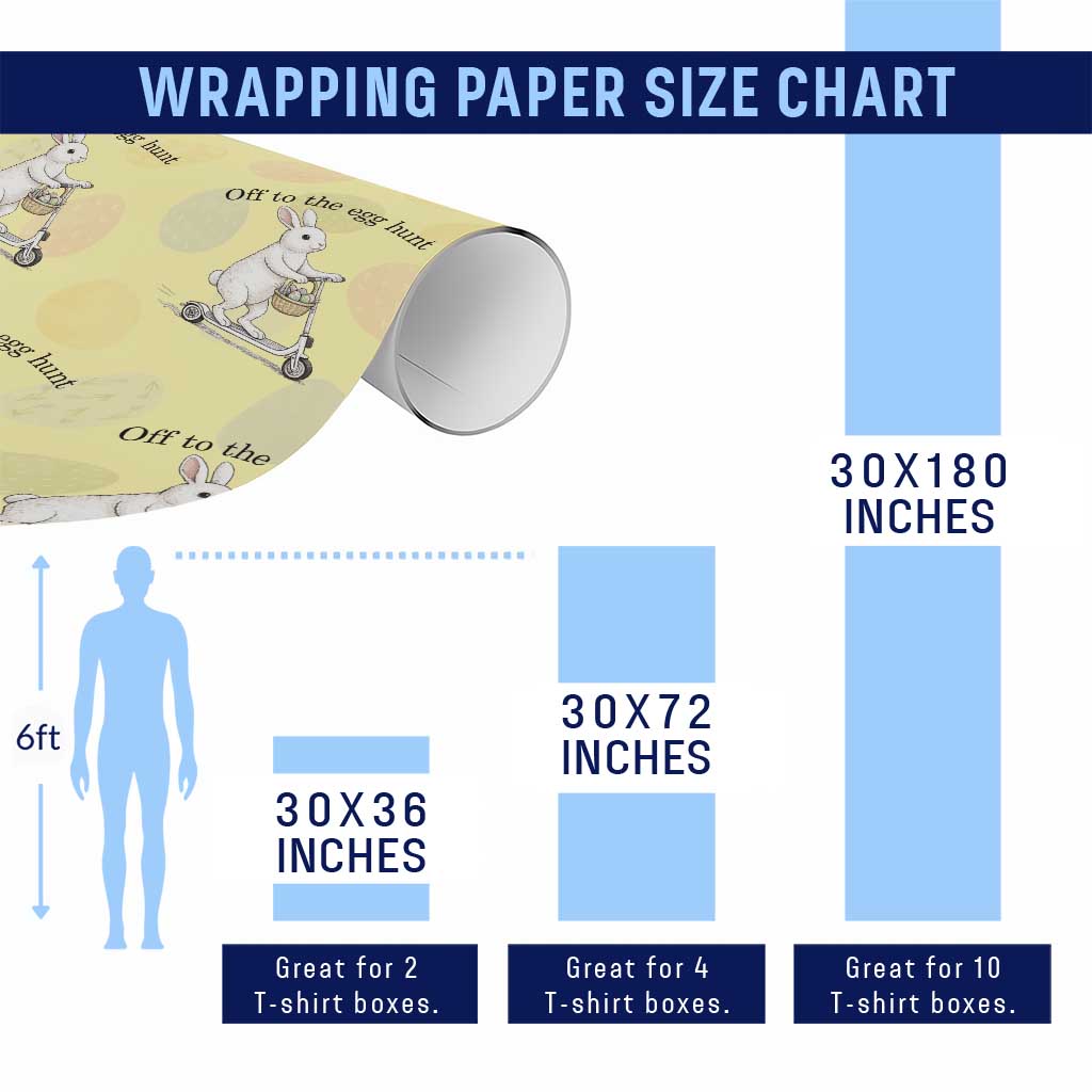 Off To The Egg Hunt Wrapping Paper Roll Funny Easter Bunny TS14 Print Your Wear