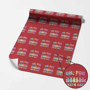 Oh For Peeps Sake Easter Bunny Wrapping Paper Roll TS10 Red Print Your Wear