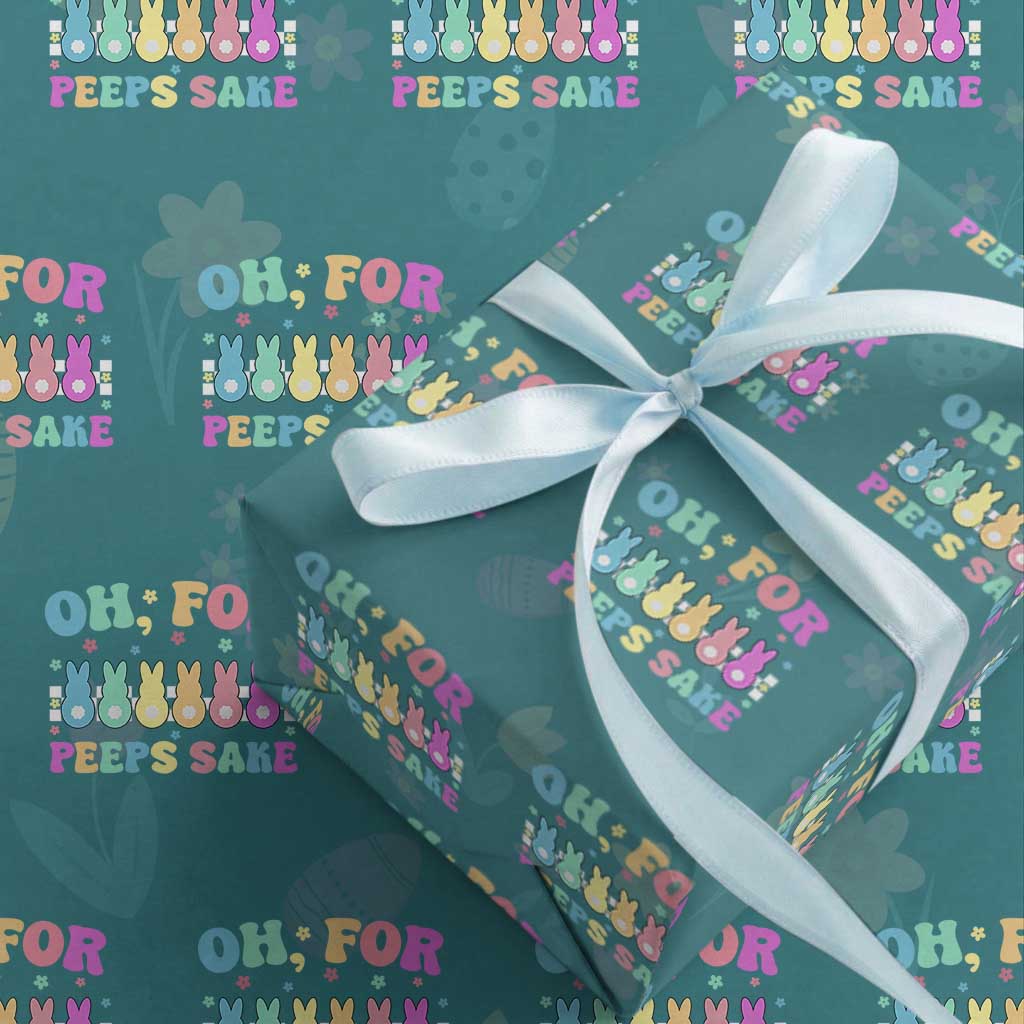 Oh For Peeps Sake Easter Bunny Wrapping Paper Roll TS10 Teal Print Your Wear