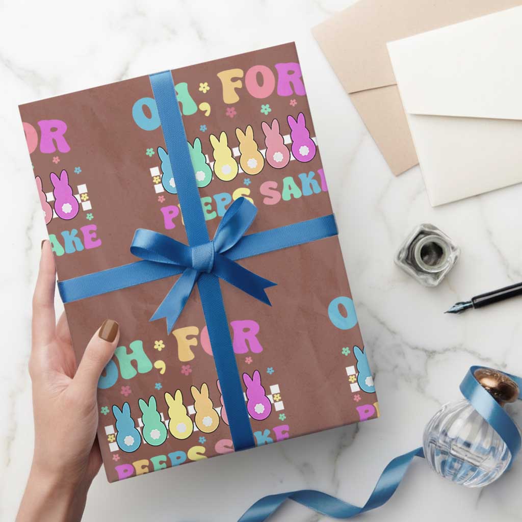 Oh For Peeps Sake Easter Bunny Wrapping Paper Roll TS10 Mocha Print Your Wear
