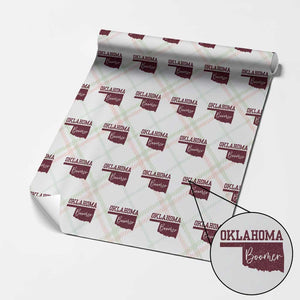 Oklahoma Boomer Wrapping Paper Roll TS10 Christmas Plaid Print Your Wear