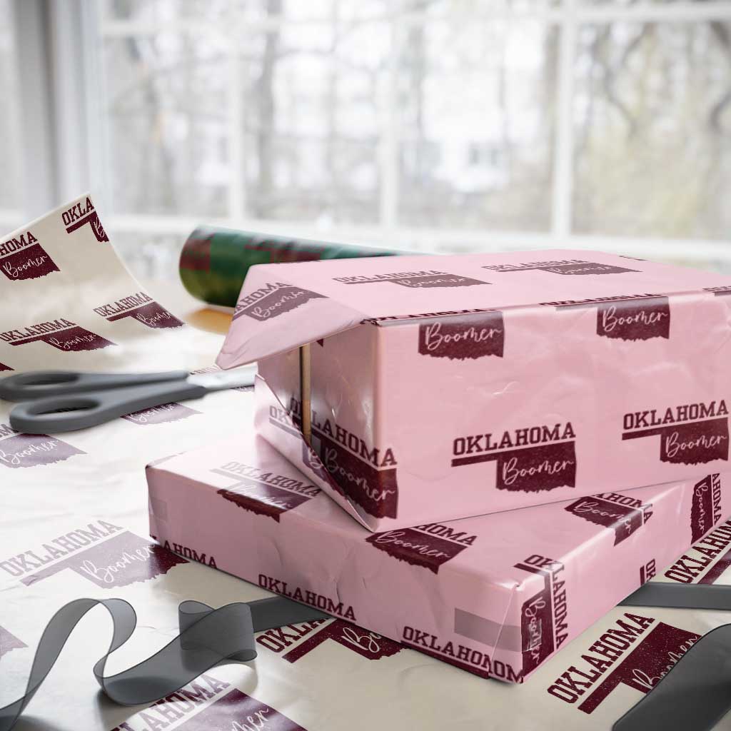 Oklahoma Boomer Wrapping Paper Roll TS10 Light Pink Print Your Wear