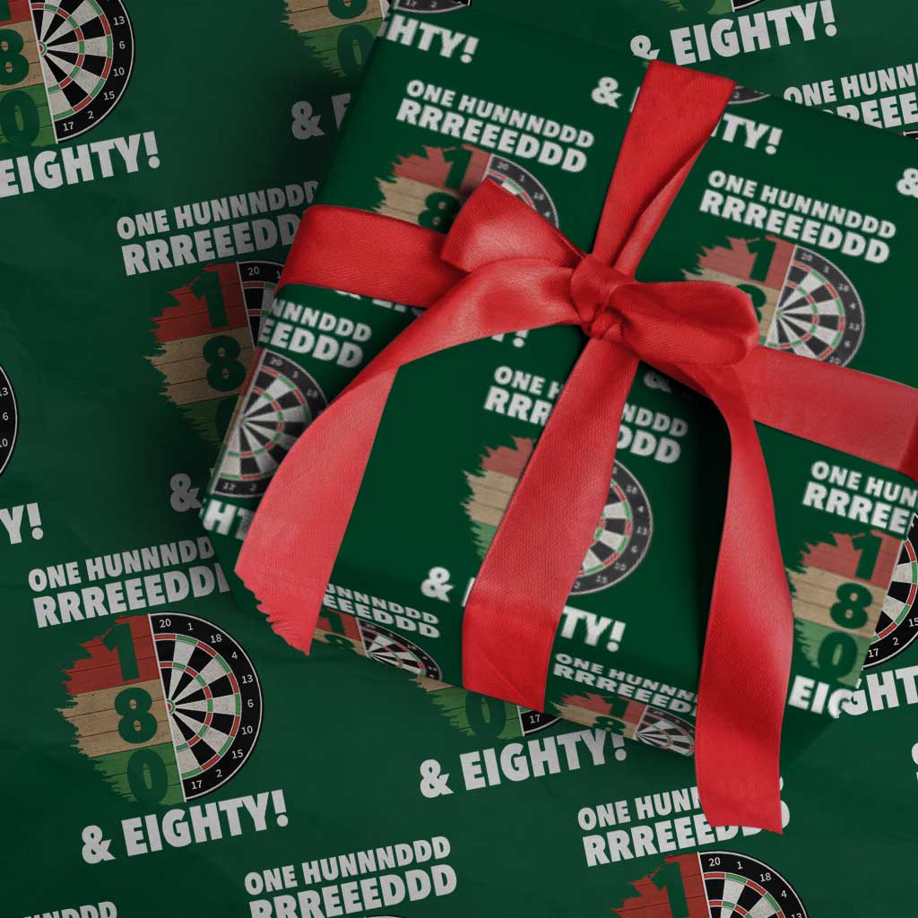 One Hundred And Eighty Wrapping Paper Roll Funny Darts Player Gift TS12 Green Print Your Wear