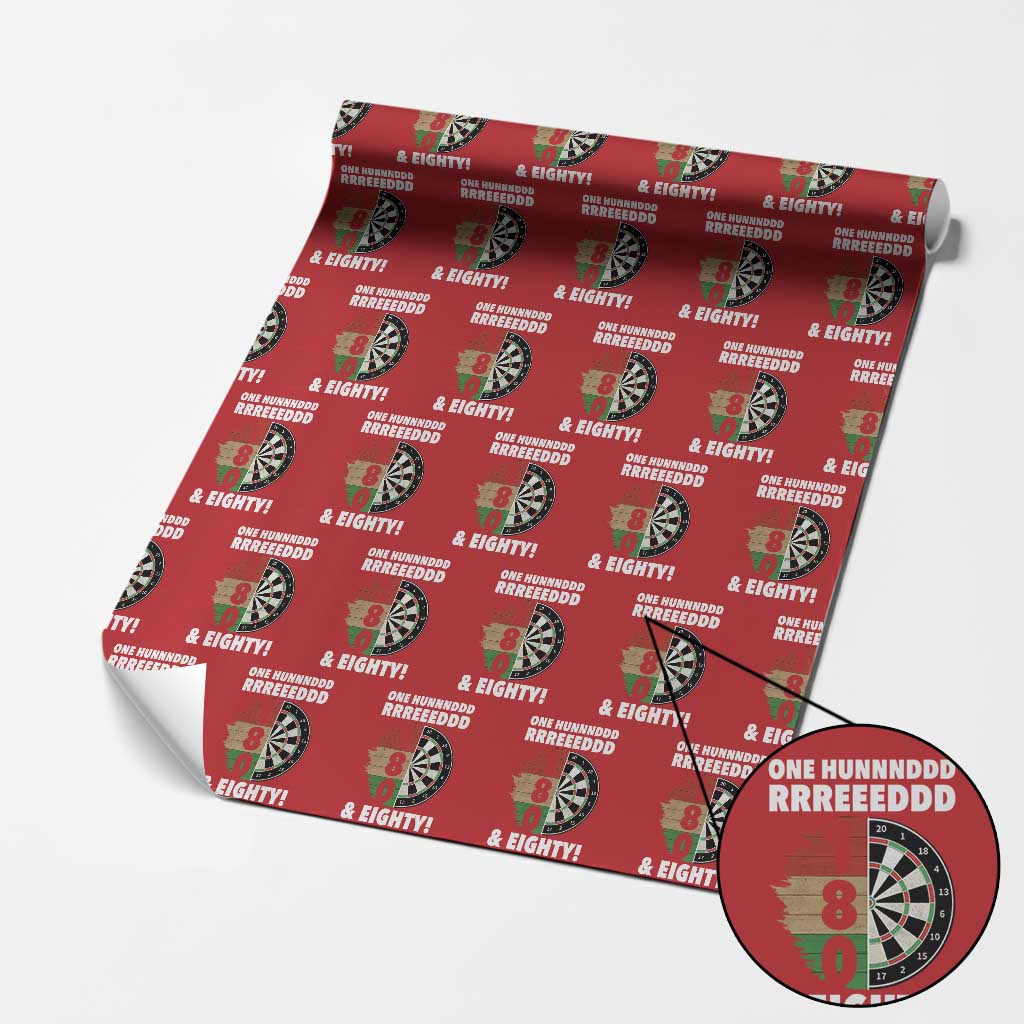 One Hundred And Eighty Wrapping Paper Roll Funny Darts Player Gift TS12 Red Print Your Wear
