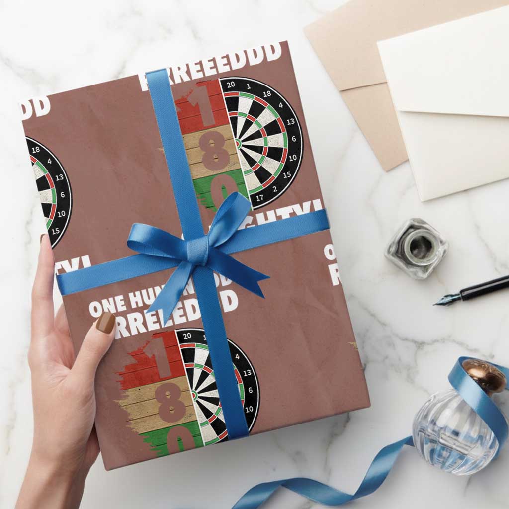 One Hundred And Eighty Wrapping Paper Roll Funny Darts Player Gift TS12 Mocha Print Your Wear