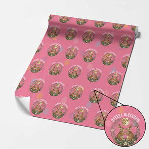 Ostara Blessing Pagan Eostre Easter Day Wrapping Paper Roll Spring Moon Rabbit Spring Equinox Festival TS11 Pink Print Your Wear