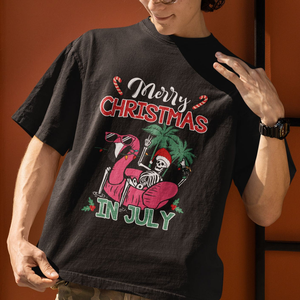 Skeleton Santa T Shirt Merry Christmas in July Summer Xmas Flamingo Float TS02 Printyourwear