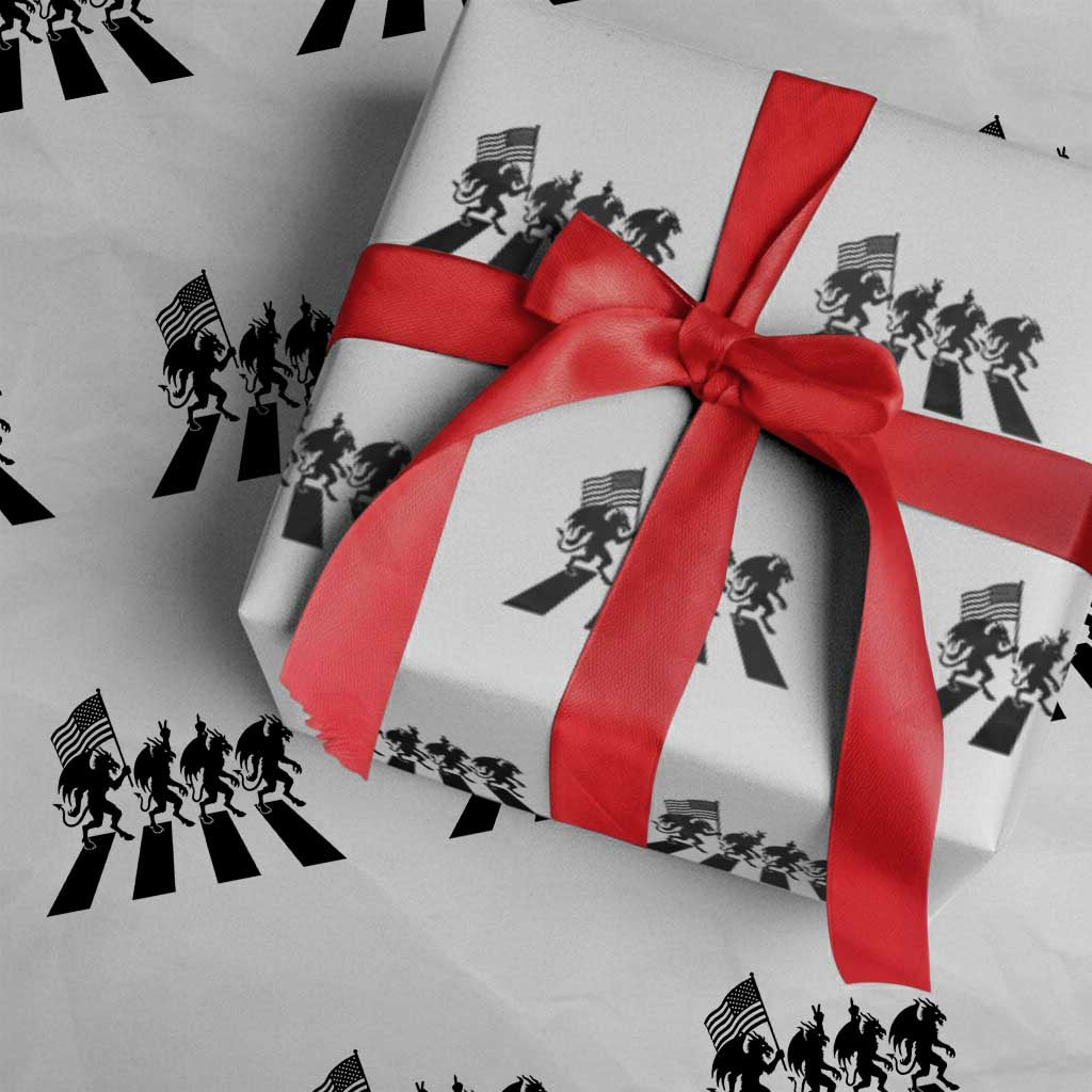 Patriotic Jersey Devil Wrapping Paper Roll New Jersey Cryptid Gift TS12 White Print Your Wear