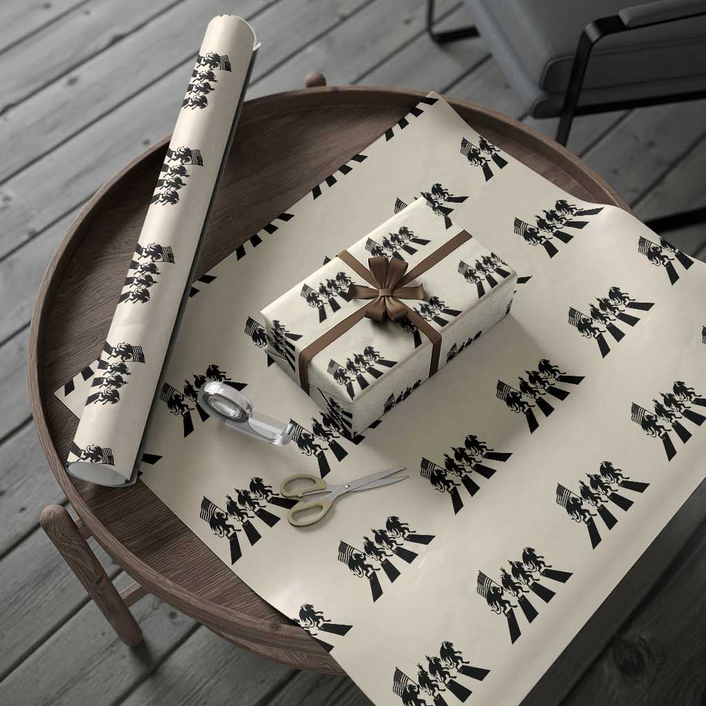 Patriotic Jersey Devil Wrapping Paper Roll New Jersey Cryptid Gift TS12 Beige Print Your Wear