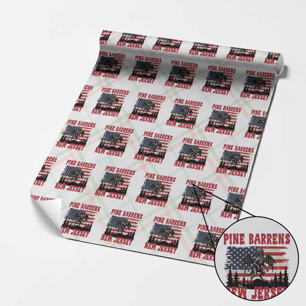 Patriotic Jersey Devil Wrapping Paper Roll Pine Barrens New Jersey Cryptid TS12 Christmas Plaid Print Your Wear