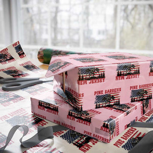 Patriotic Jersey Devil Wrapping Paper Roll Pine Barrens New Jersey Cryptid TS12 Light Pink Print Your Wear