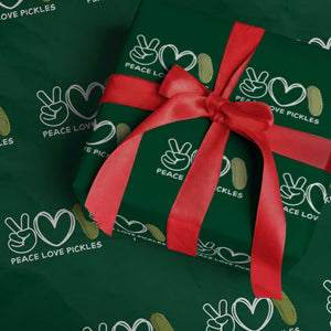 Peace Love Pickles Wrapping Paper Roll TS10 Green Print Your Wear